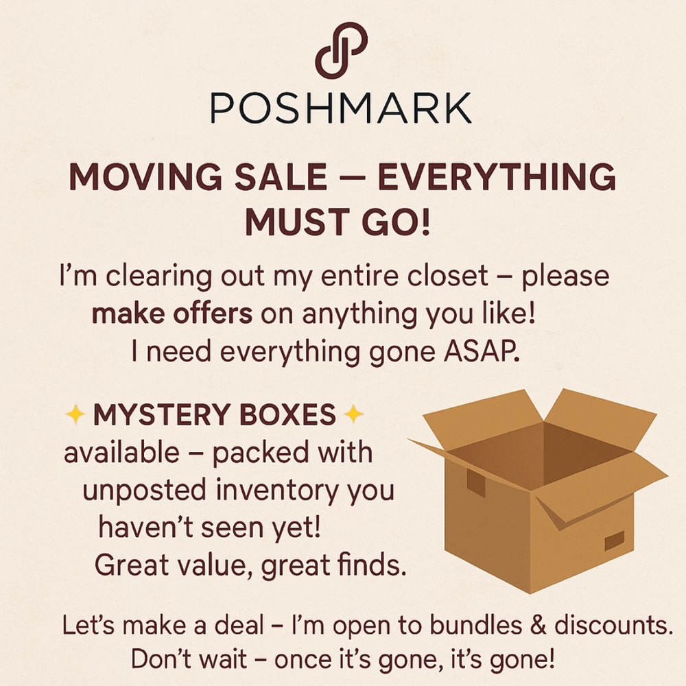 Poshmark Moving Sale Announcement